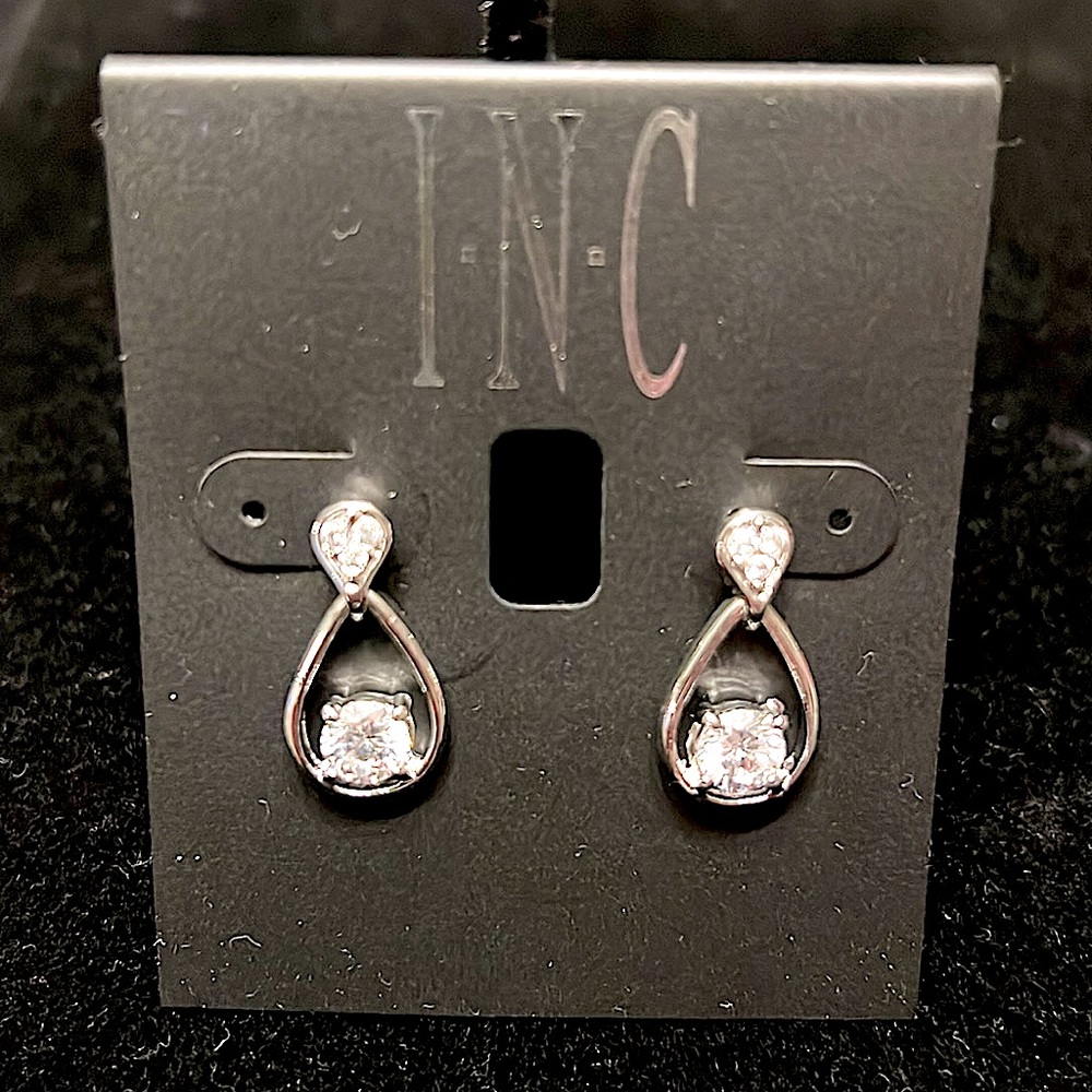 I N C Clear Gemstone Earrings